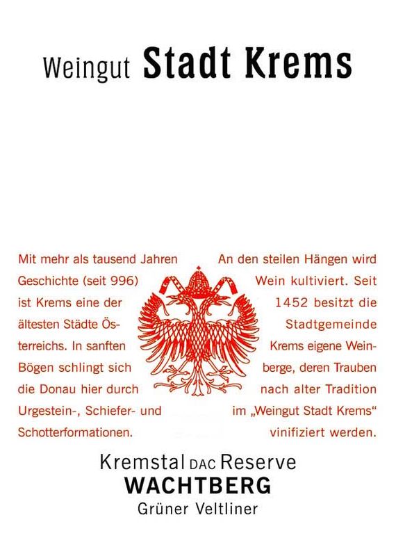 Stadt Krems Kremstal Grüner Veltliner Erste Lage &