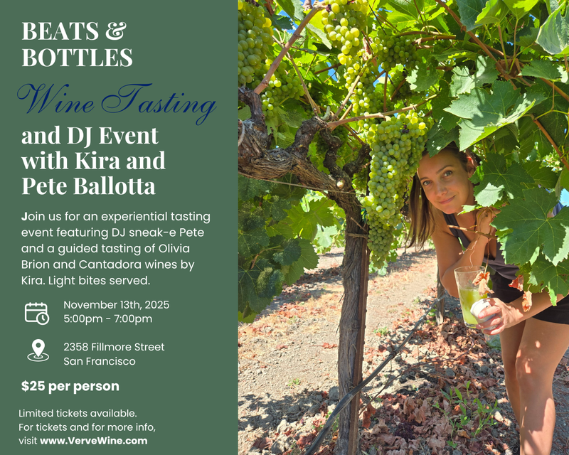 Beats & Bottles with Olivia Brion & Cantadora Wines - Thursday, November 13th, 5:00-7:00pm