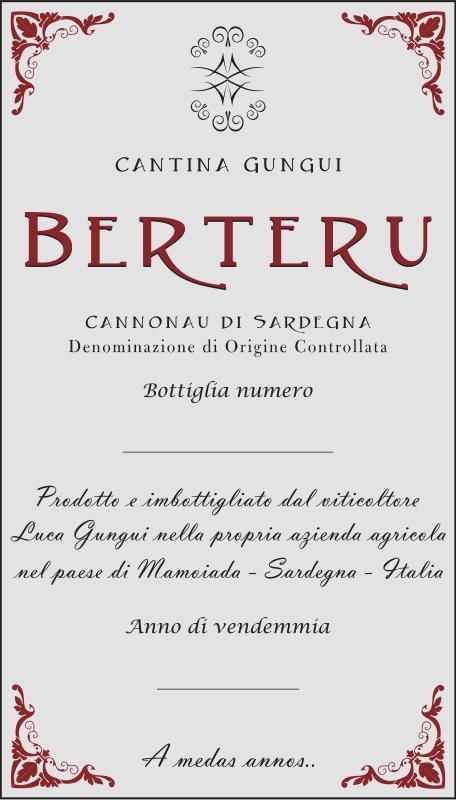 Cantina Gungui Cannonau di Sardegna Berteru "Nuraghe Sas de Melas" 2022